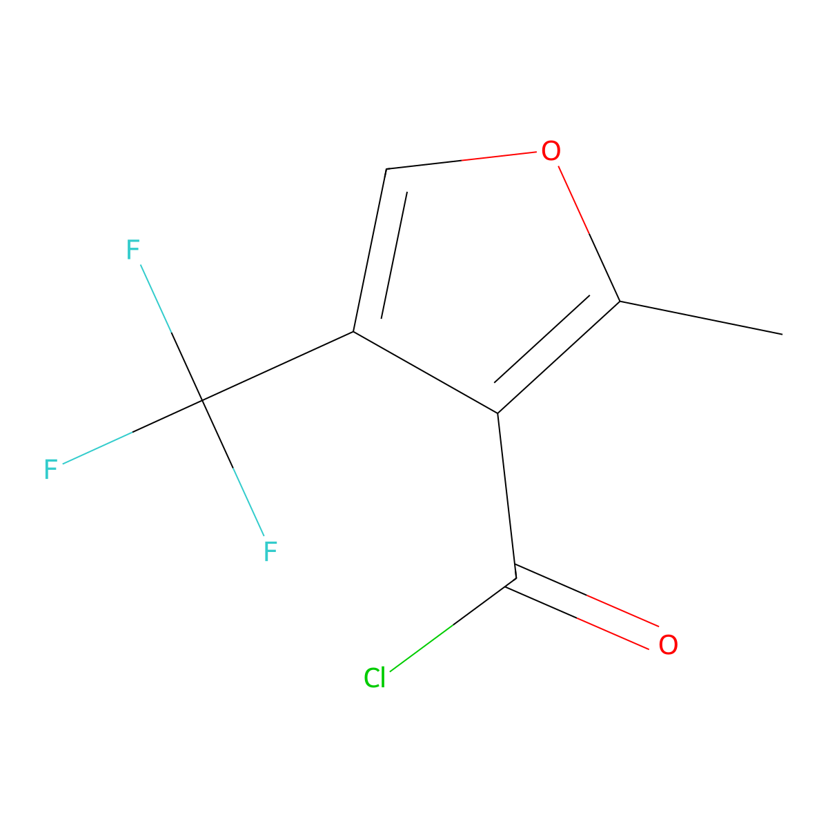 2-Methyl-4-(trifluoromethyl)furan-3-carbonyl chloride molecular structure, CAS 2138130-25-1