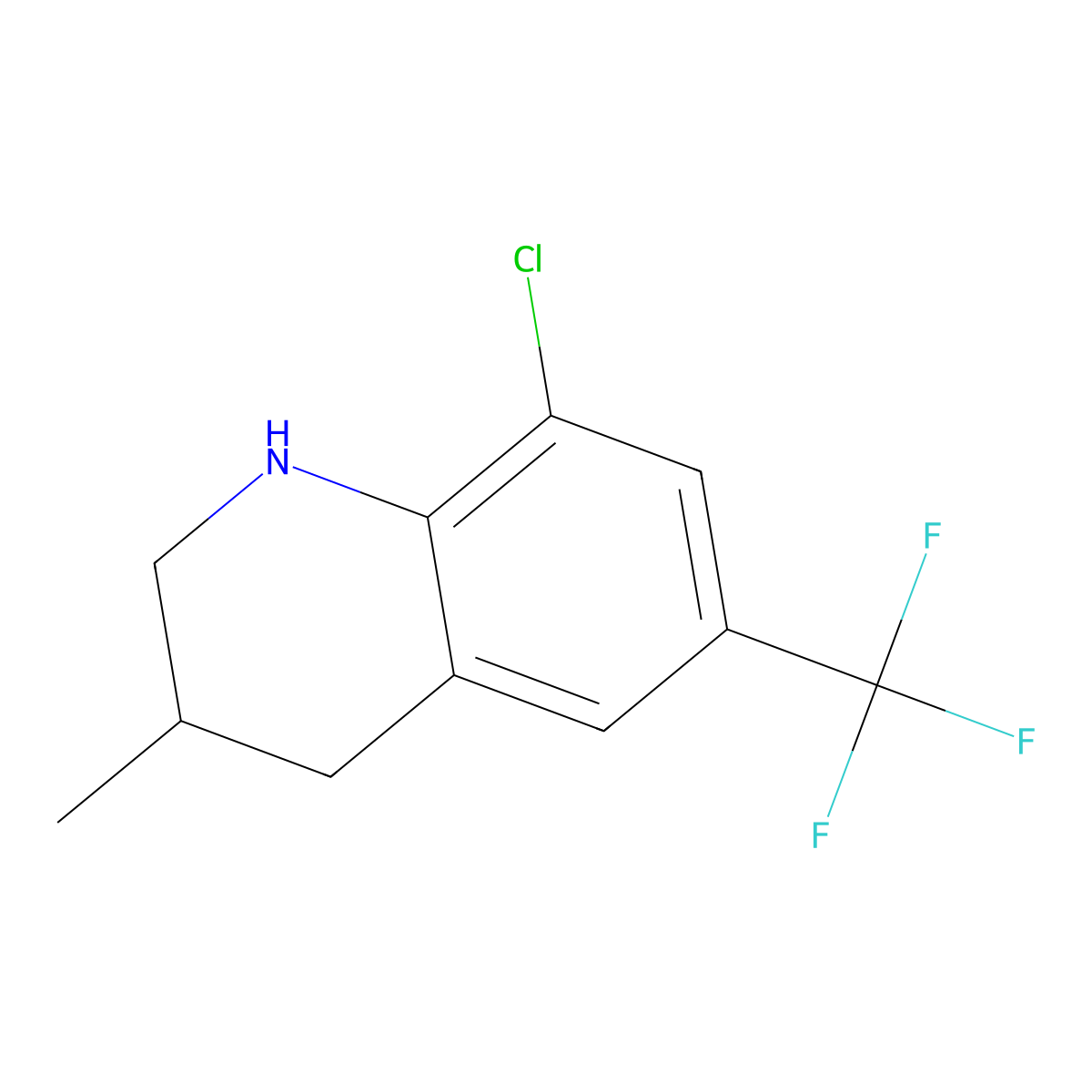 8-Chloro-3-methyl-6-(trifluoromethyl)-1,2,3,4-tetrahydroquinoline molecular structure, CAS 2138130-29-5