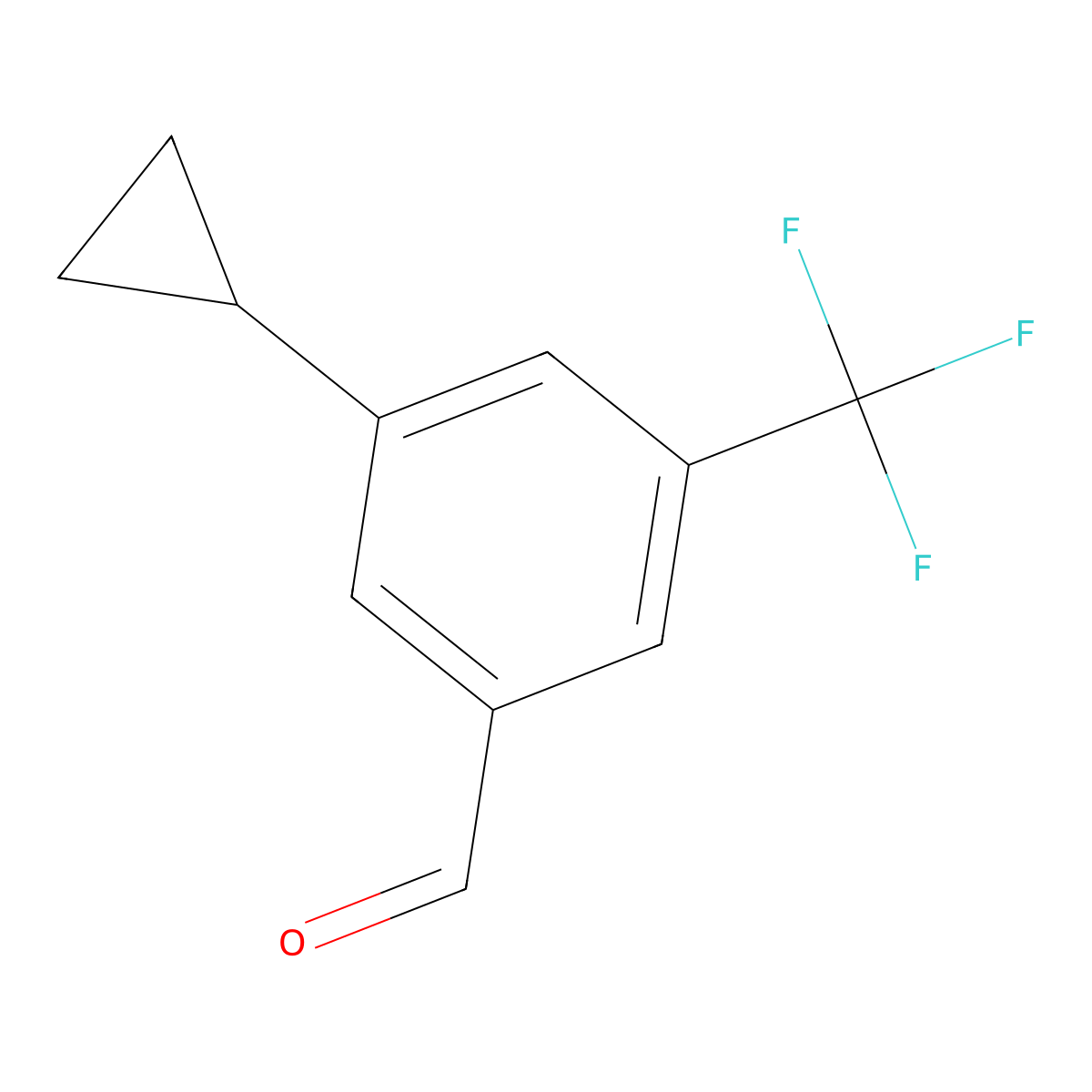 3-Cyclopropyl-5-(trifluoromethyl)benzaldehyde molecular structure, CAS 2138130-50-2