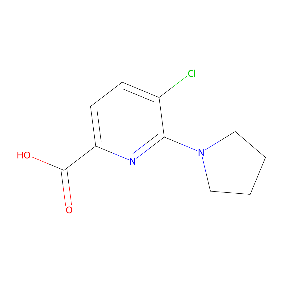 5-Chloro-6-pyrrolidin-1-ylpyridine-2-carboxylic acid molecular structure, CAS 2138130-82-0