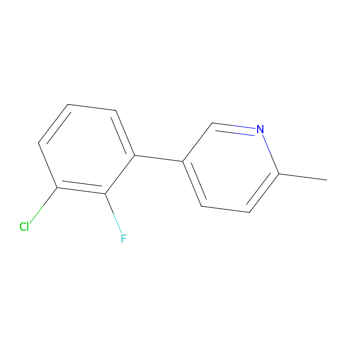 5-(3-Chloro-2-fluorophenyl)-2-methylpyridine molecular structure, CAS 2138130-85-3