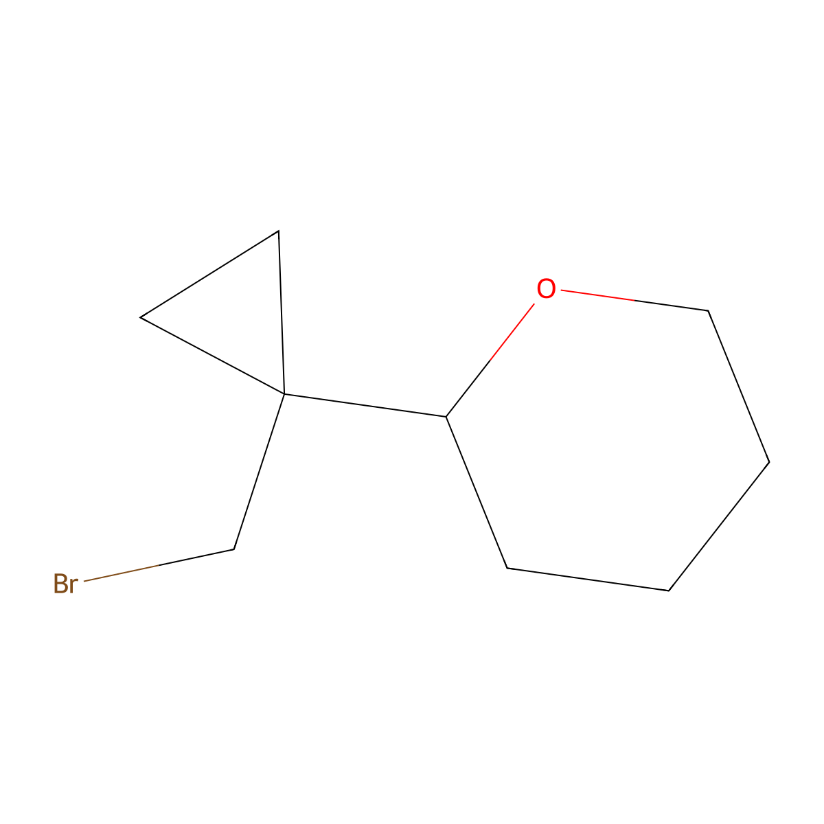 2-[1-(Bromomethyl)cyclopropyl]oxane molecular structure, CAS 2138131-11-8