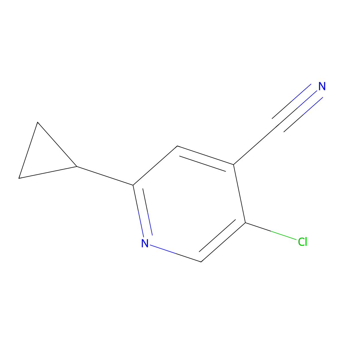 5-Chloro-2-cyclopropylpyridine-4-carbonitrile molecular structure, CAS 2138131-55-0