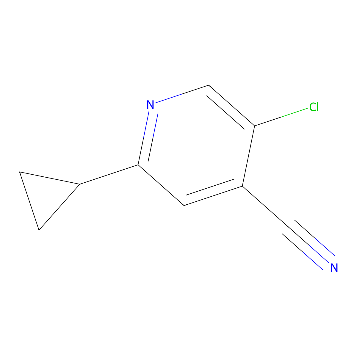 5-Chloro-2-cyclopropylpyridine-4-carbonitrile molecular structure, CAS 2138131-55-0