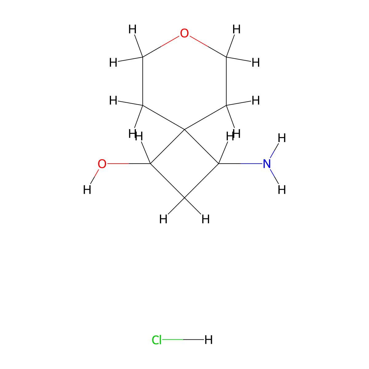 3-Amino-7-oxaspiro[3.5]nonan-1-ol hydrochloride molecular structure, CAS 2138131-75-4