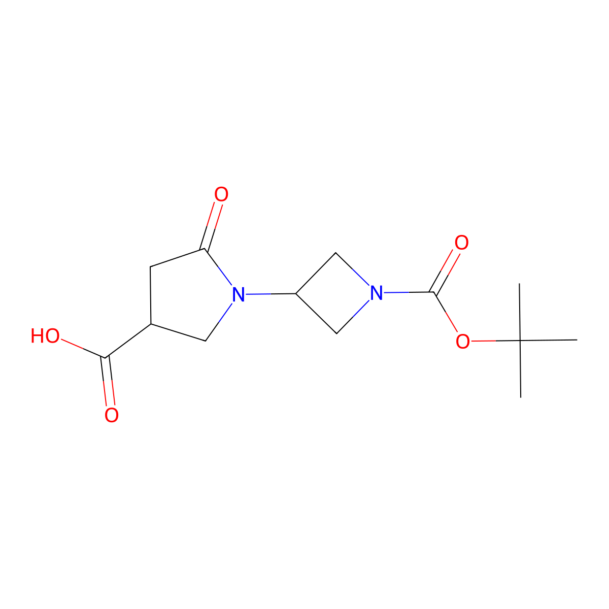 1-{1-[(Tert-butoxy)carbonyl]azetidin-3-yl}-5-oxopyrrolidine-3-carboxylic acid molecular structure, CAS 2138132-27-9