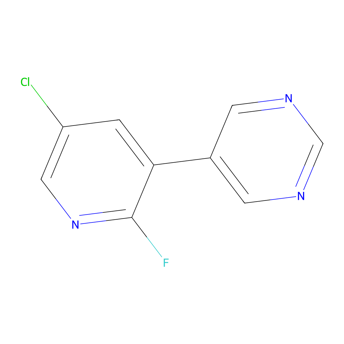 5-(5-Chloro-2-fluoropyridin-3-yl)pyrimidine molecular structure, CAS 2138132-63-3