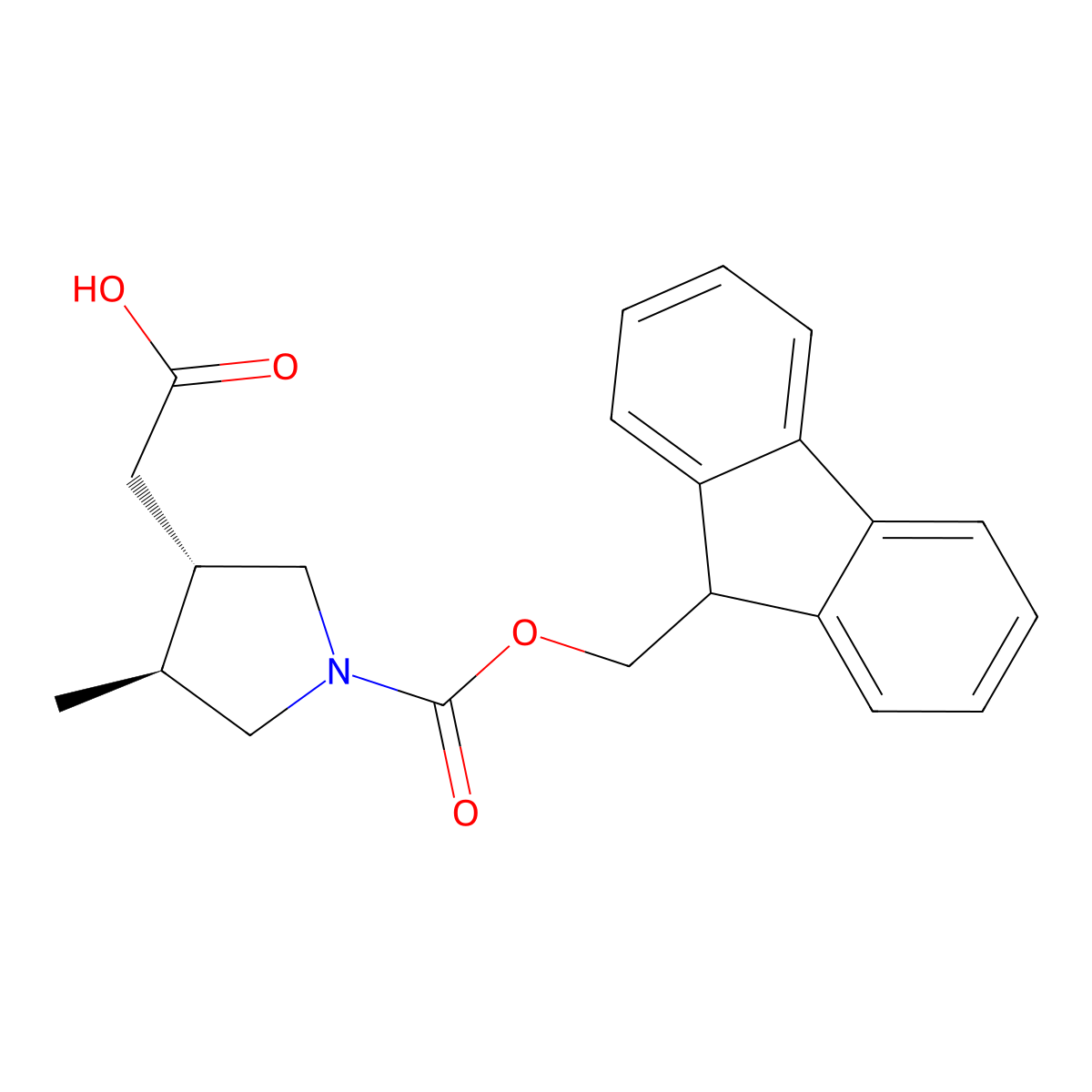 rac-2-[(3R,4R)-1-{[(9H-fluoren-9-yl)methoxy]carbonyl}-4-methylpyrrolidin-3-yl]acetic acid molecular structure, CAS 2138132-85-9