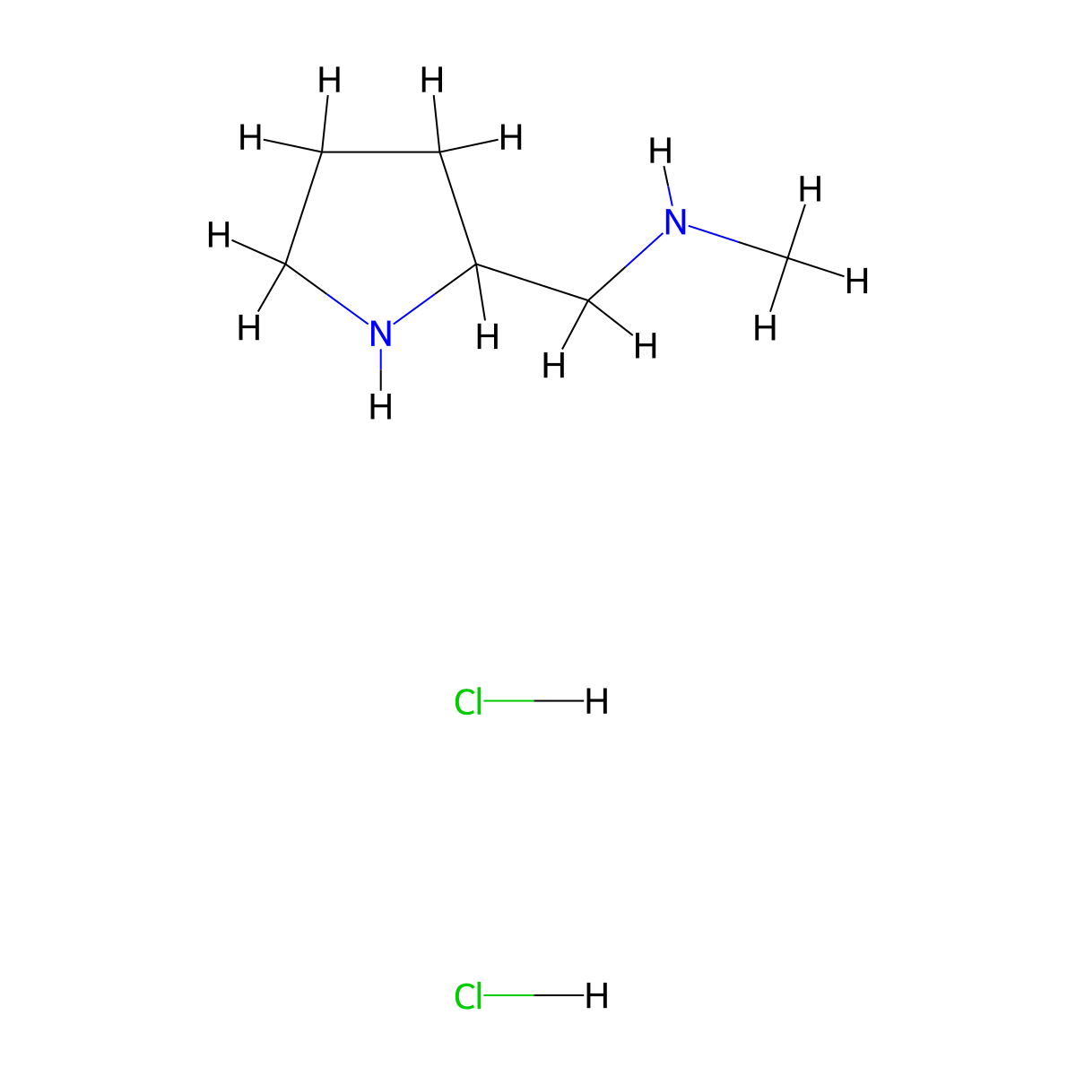 Methyl[(pyrrolidin-2-yl)methyl]amine dihydrochloride molecular structure, CAS 2138133-16-9