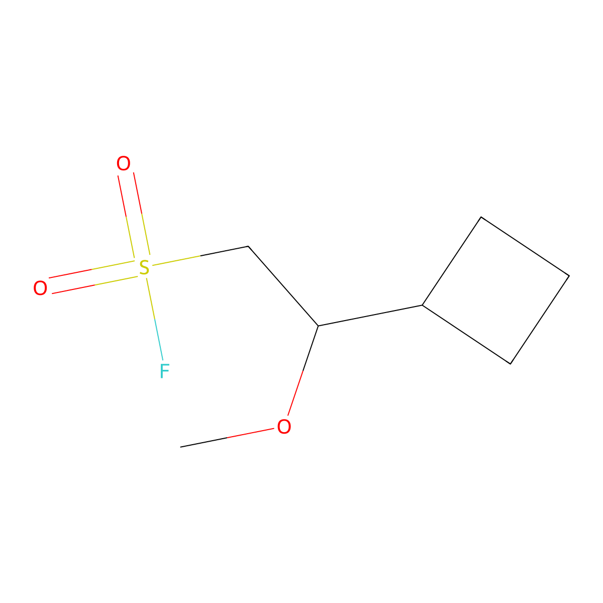 2-Cyclobutyl-2-methoxyethane-1-sulfonyl fluoride molecular structure, CAS 2138133-18-1