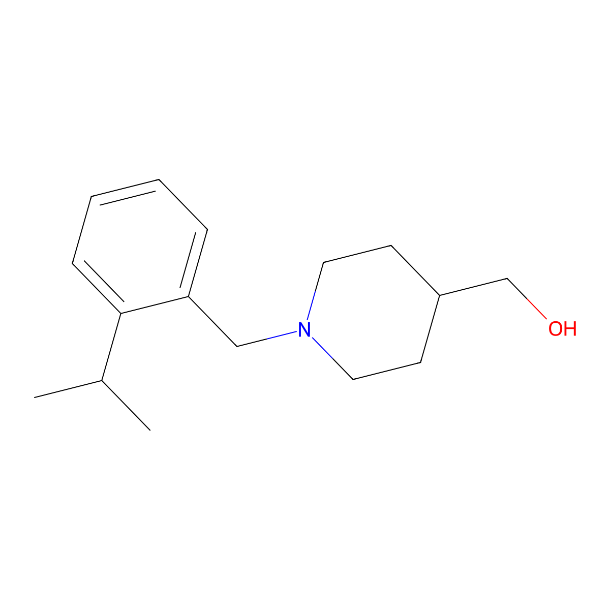 (1-{[2-(Propan-2-yl)phenyl]methyl}piperidin-4-yl)methanol molecular structure, CAS 2138133-56-7