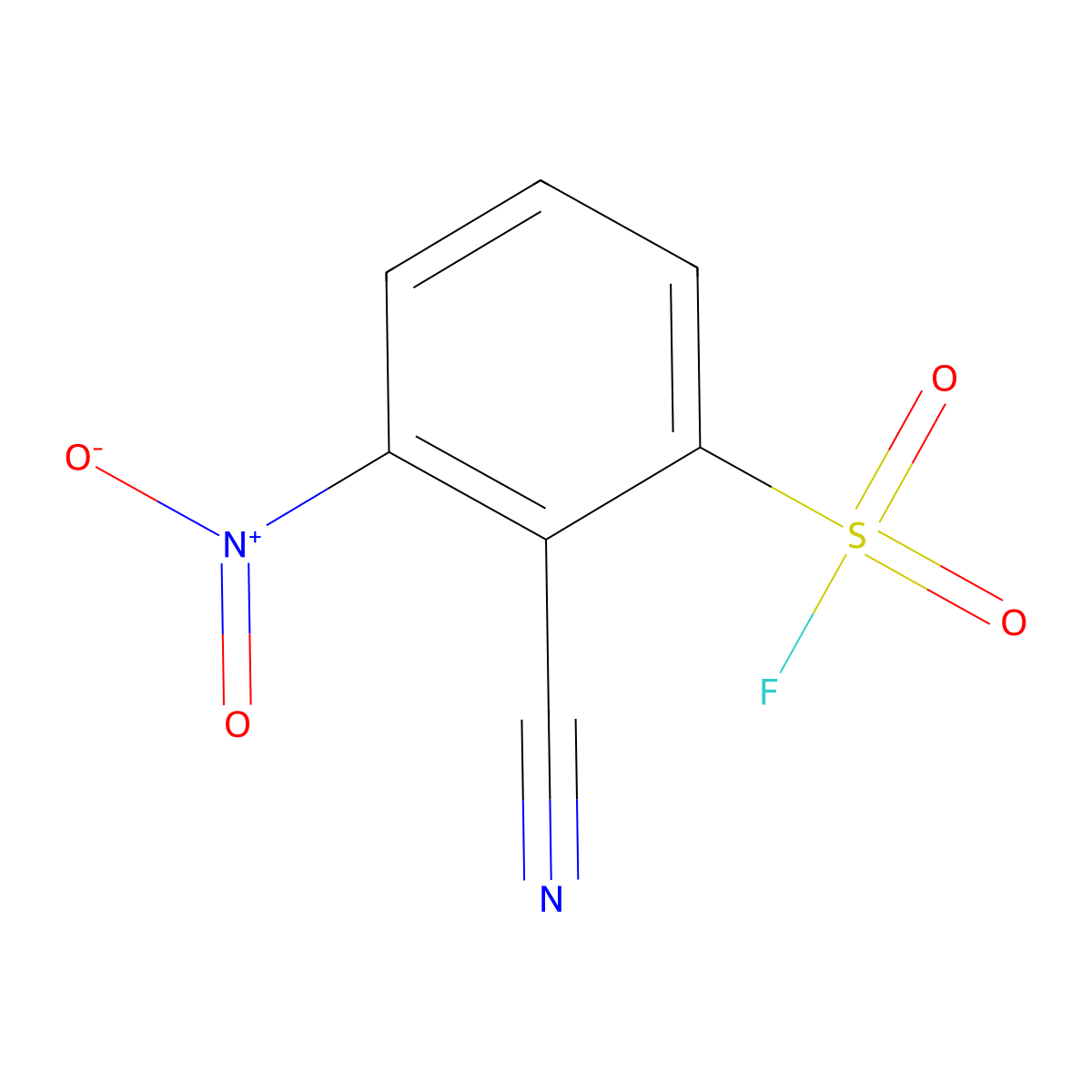 2-Cyano-3-nitrobenzene-1-sulfonyl fluoride molecular structure, CAS 2138134-24-2