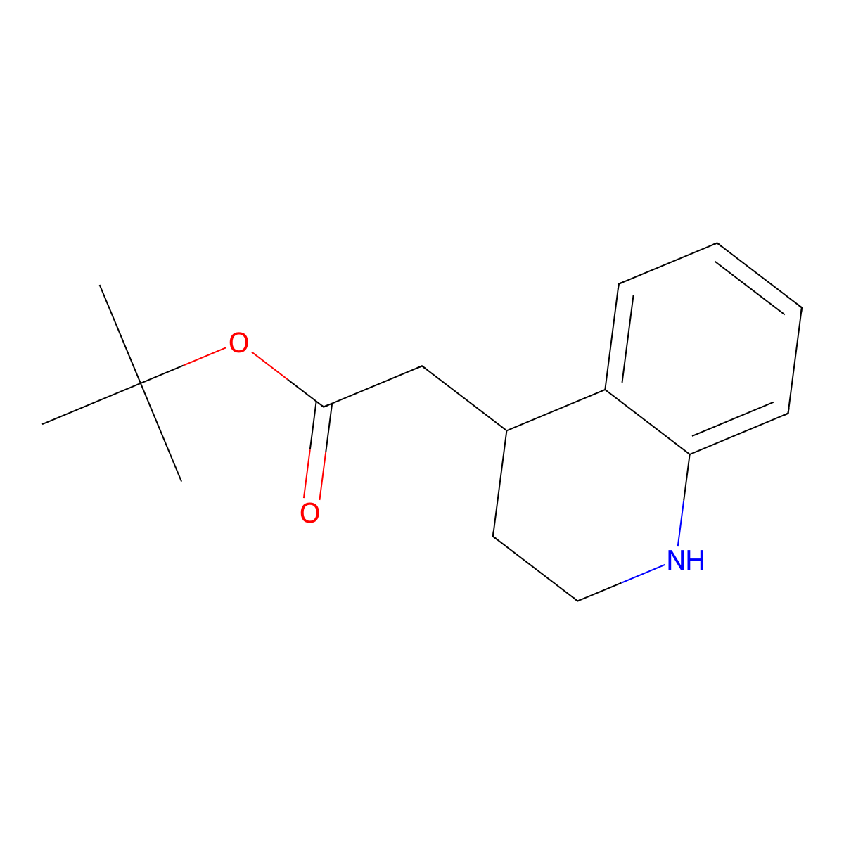 Tert-butyl 2-(1,2,3,4-tetrahydroquinolin-4-yl)acetate molecular structure, CAS 2138134-30-0