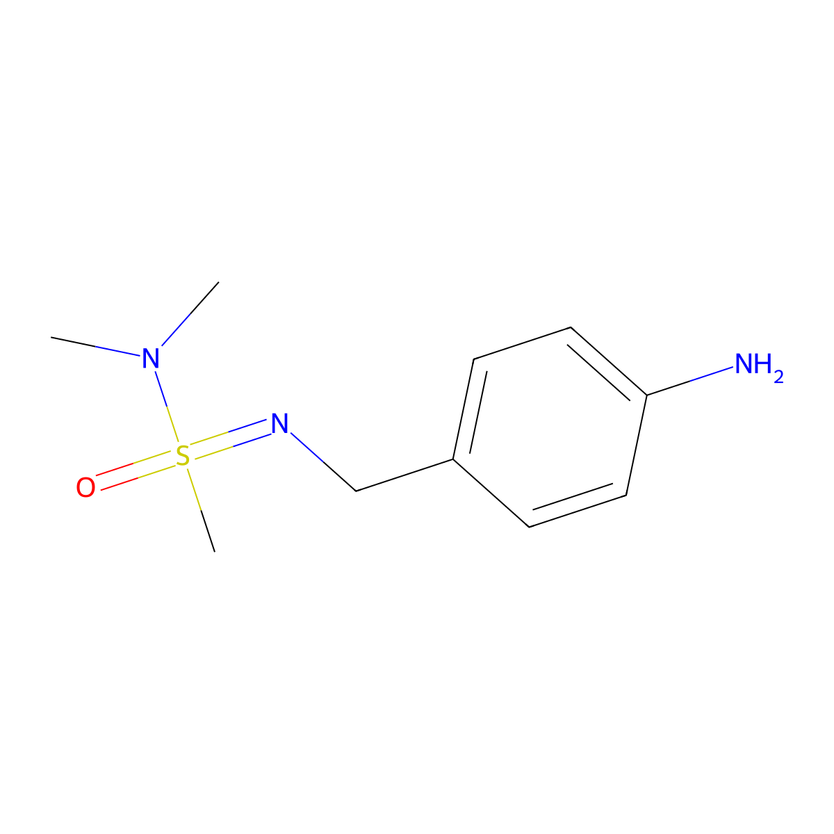 N-[(4-aminophenyl)methyl]-N,N-dimethylmethanesulfonoimidamide molecular structure, CAS 2138134-70-8
