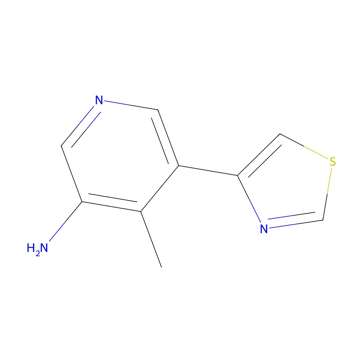 4-Methyl-5-(1,3-thiazol-4-yl)pyridin-3-amine molecular structure, CAS 2138134-81-1