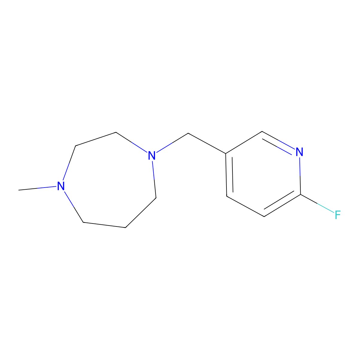 1-[(6-Fluoropyridin-3-yl)methyl]-4-methyl-1,4-diazepane molecular structure, CAS 2138135-16-5