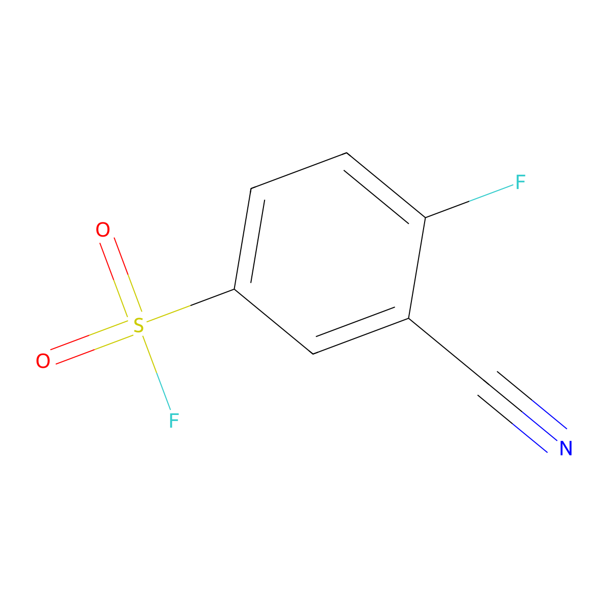 3-Cyano-4-fluorobenzene-1-sulfonyl fluoride molecular structure, CAS 2138135-57-4