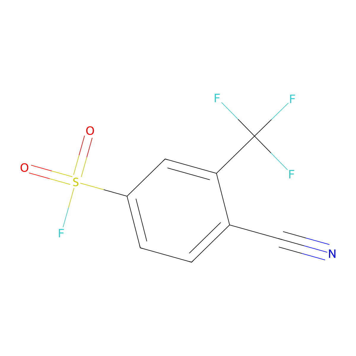 4-Cyano-3-(trifluoromethyl)benzene-1-sulfonyl fluoride molecular structure, CAS 2138135-65-4