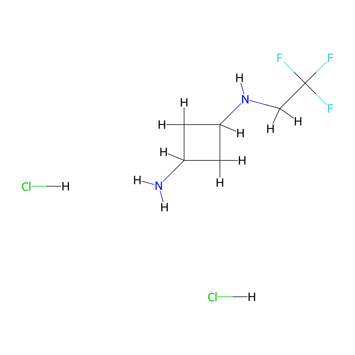 N1-(2,2,2-trifluoroethyl)cyclobutane-1,3-diamine dihydrochloride molecular structure, CAS 2138136-32-8