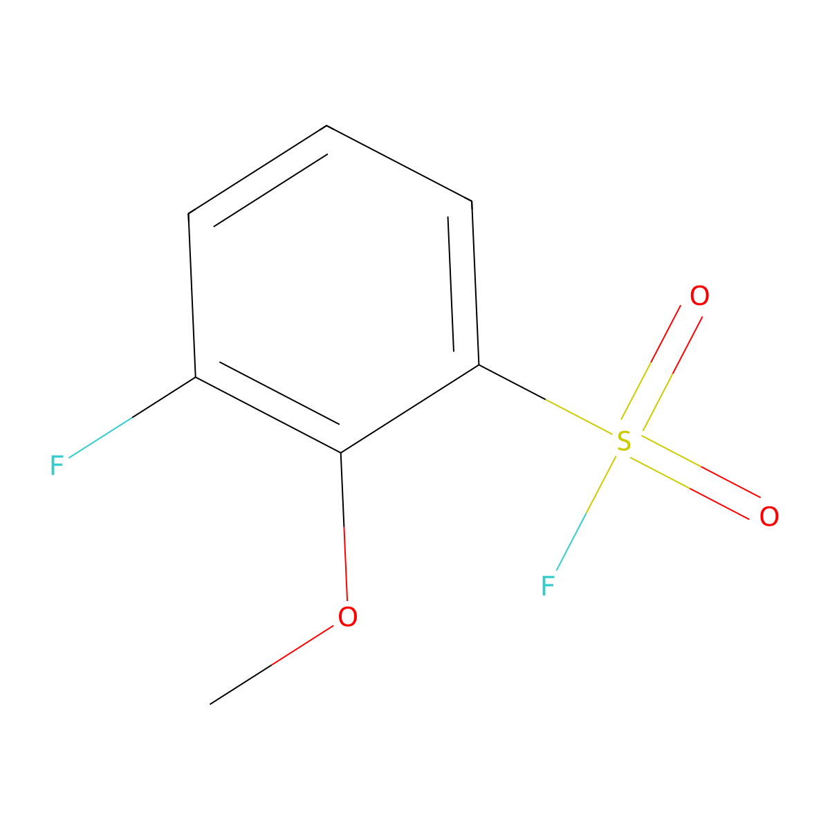3-Fluoro-2-methoxybenzene-1-sulfonyl fluoride molecular structure, CAS 2138136-37-3