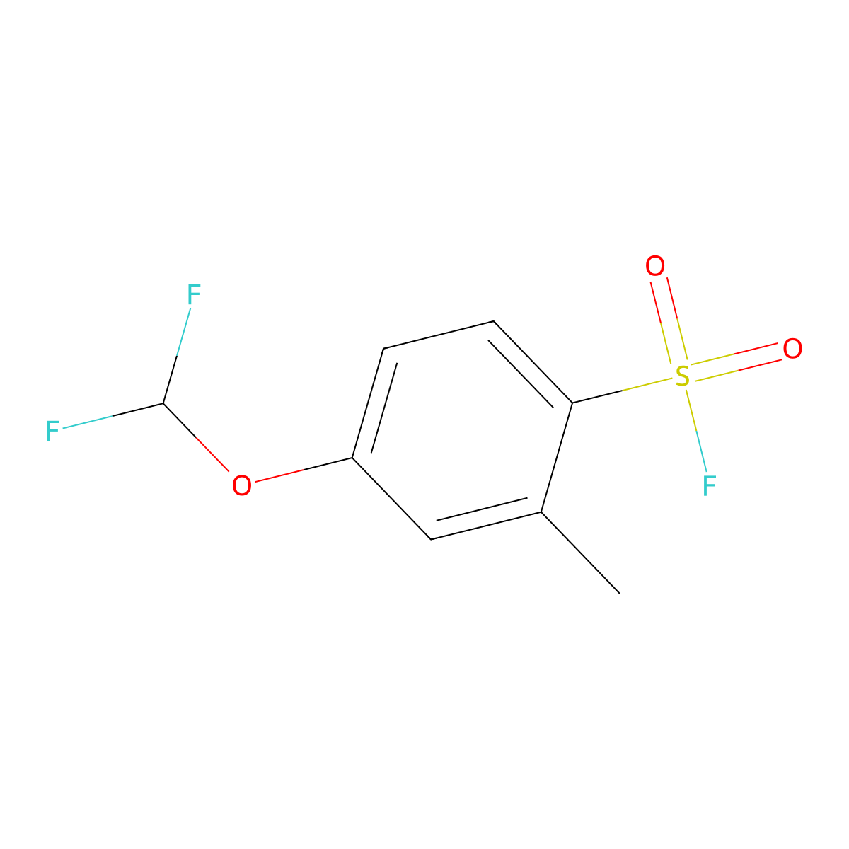 4-(Difluoromethoxy)-2-methylbenzene-1-sulfonyl fluoride molecular structure, CAS 2138136-53-3
