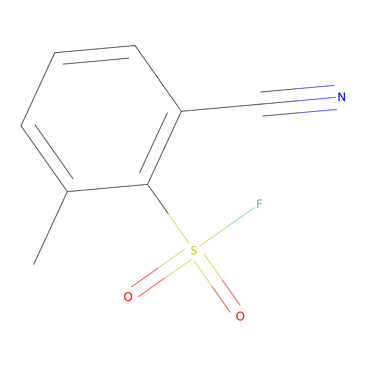 2-Cyano-6-methylbenzene-1-sulfonyl fluoride molecular structure, CAS 2138136-56-6