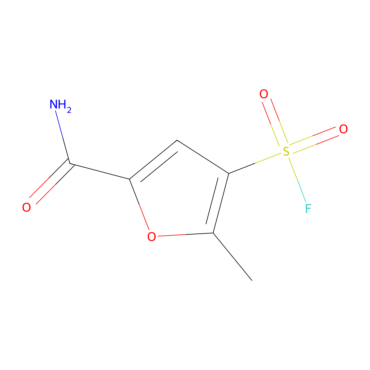 5-Carbamoyl-2-methylfuran-3-sulfonyl fluoride molecular structure, CAS 2138136-91-9