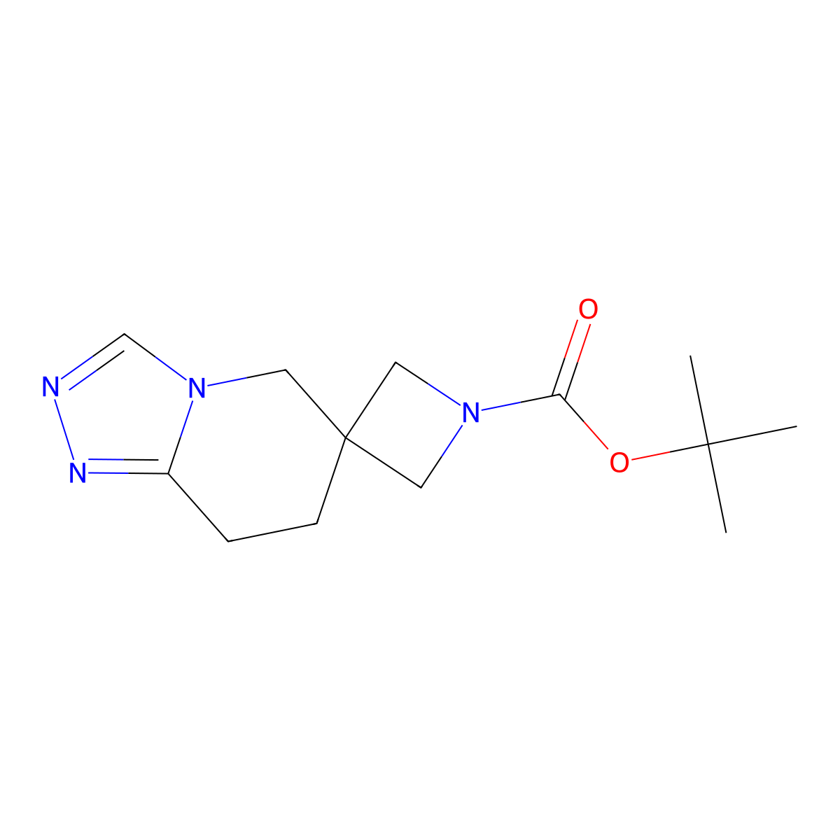 tert-butyl 7,8-dihydro-5H-spiro[[1,2,4]triazolo[4,3-a]pyridine-6,3'-azetidine]-1'-carboxylate molecular structure, CAS 2138137-75-2