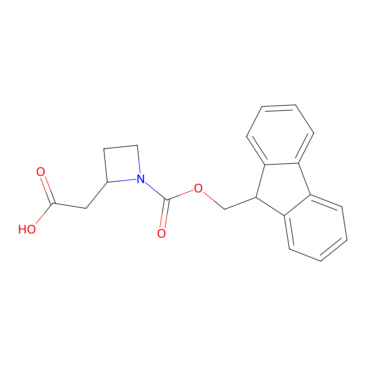 2-(1-(((9H-fluoren-9-yl)methoxy)carbonyl)azetidin-2-yl)acetic acid molecular structure, CAS 2138138-02-8