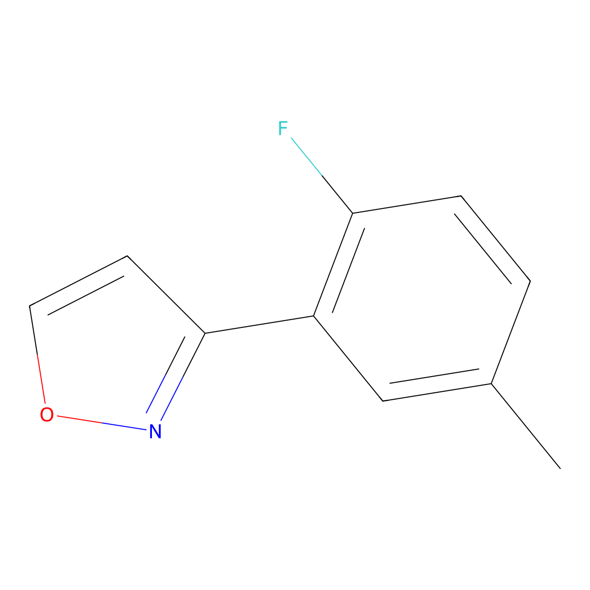 3-(2-Fluoro-5-methylphenyl)-1,2-oxazole molecular structure, CAS 2138138-09-5