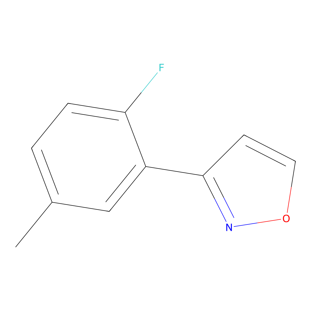 3-(2-Fluoro-5-methylphenyl)-1,2-oxazole molecular structure, CAS 2138138-09-5