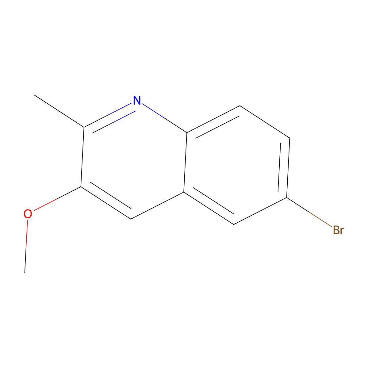 6-Bromo-3-methoxy-2-methylquinoline molecular structure, CAS 2138139-10-1