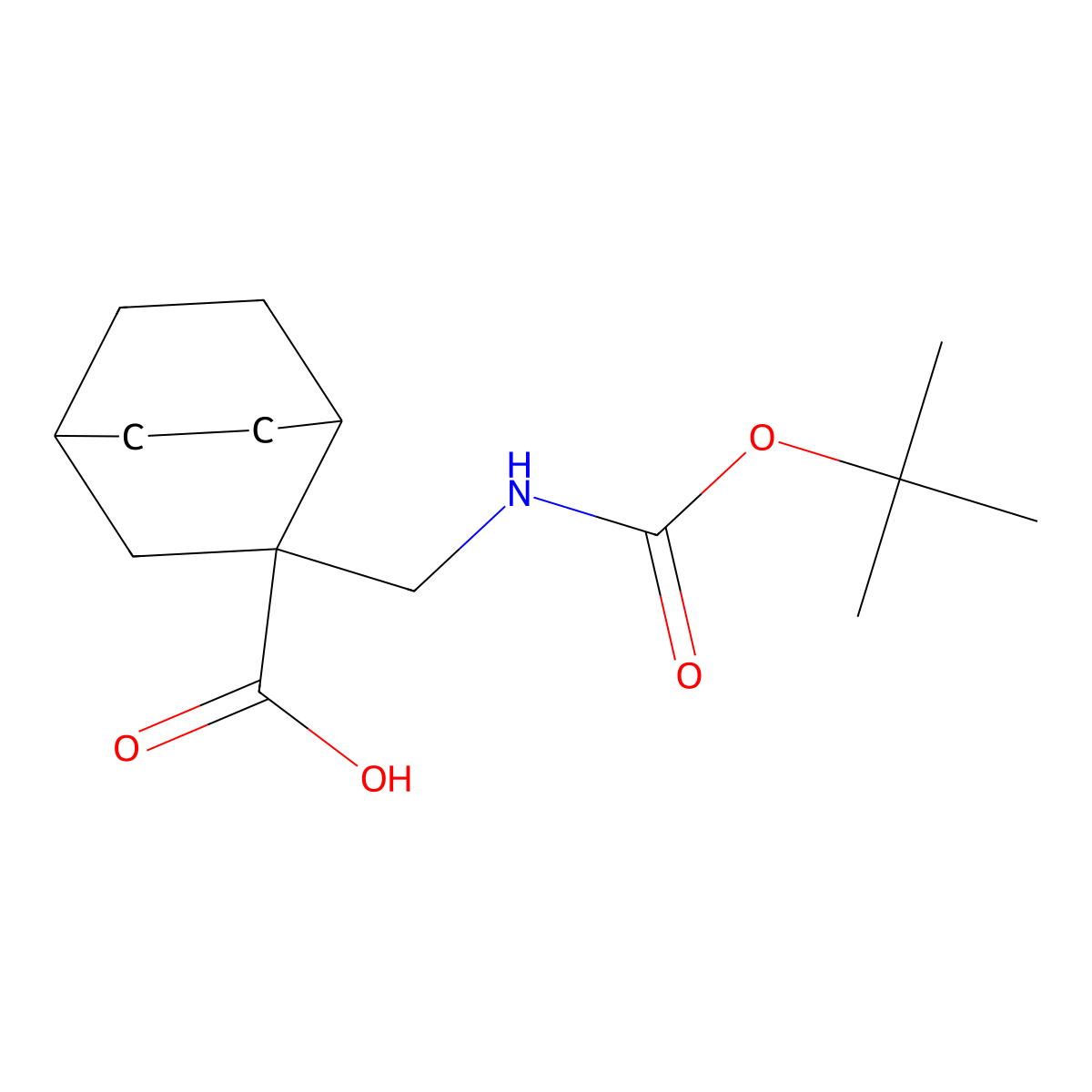 2-({[(Tert-butoxy)carbonyl]amino}methyl)bicyclo[2.2.2]octane-2-carboxylic acid molecular structure, CAS 2138140-57-3
