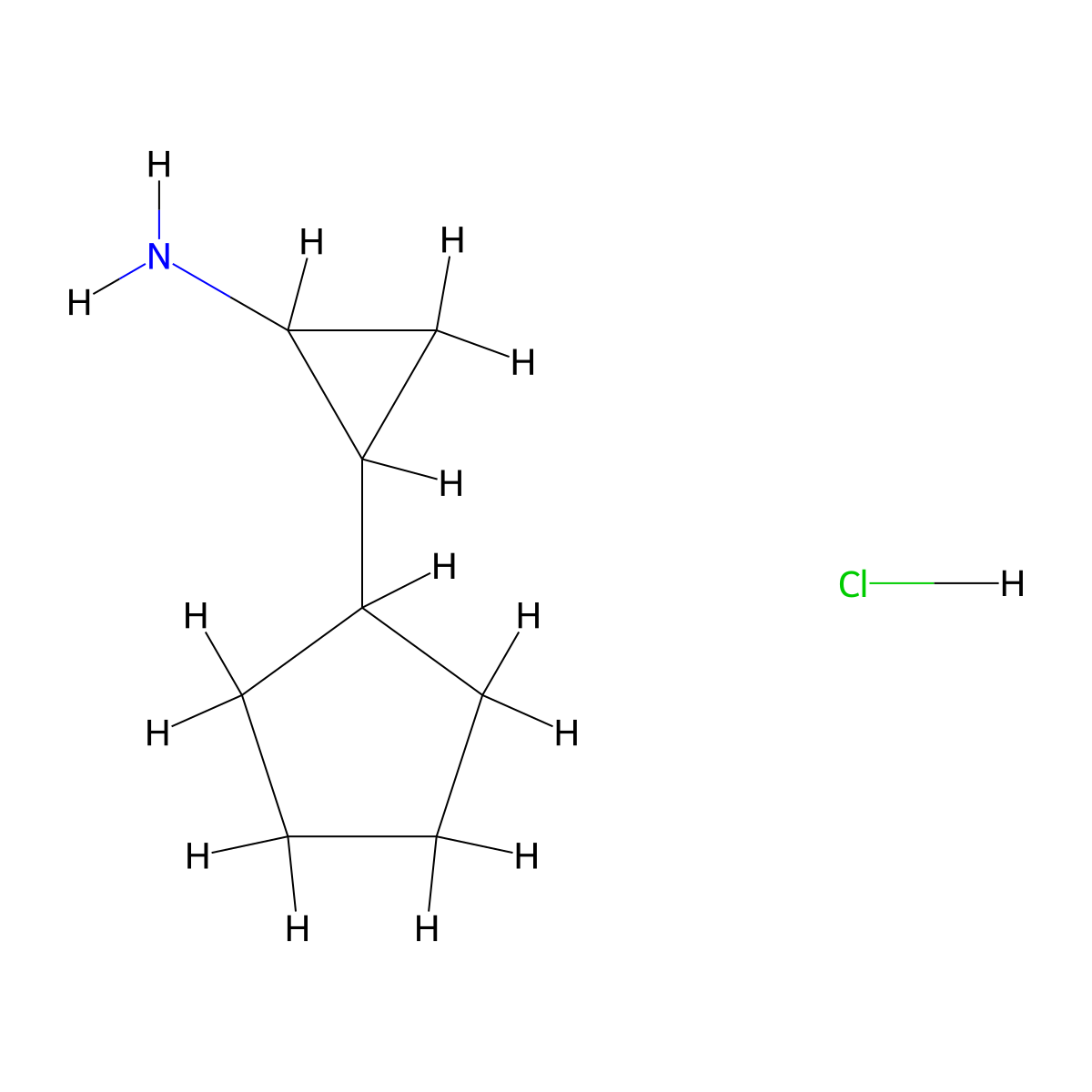 2-Cyclopentylcyclopropan-1-amine hydrochloride molecular structure, CAS 2138142-25-1