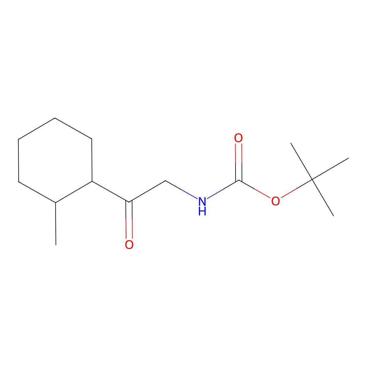 Tert-butyl N-[2-(2-methylcyclohexyl)-2-oxoethyl]carbamate molecular structure, CAS 2138143-48-1