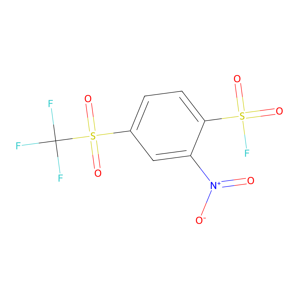 2-Nitro-4-trifluoromethanesulfonylbenzene-1-sulfonyl fluoride molecular structure, CAS 2138143-60-7