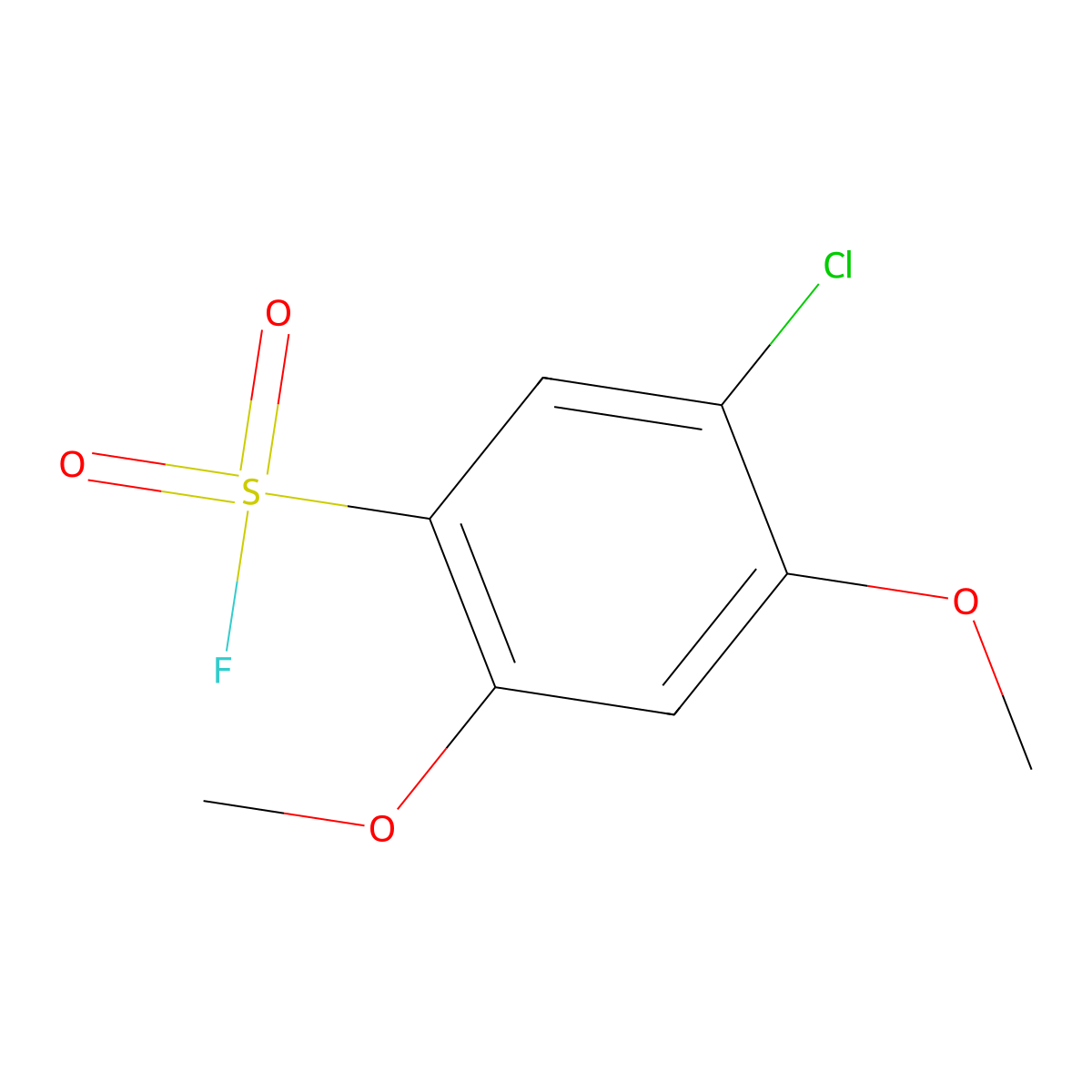 5-Chloro-2,4-dimethoxybenzene-1-sulfonyl fluoride molecular structure, CAS 2138143-76-5