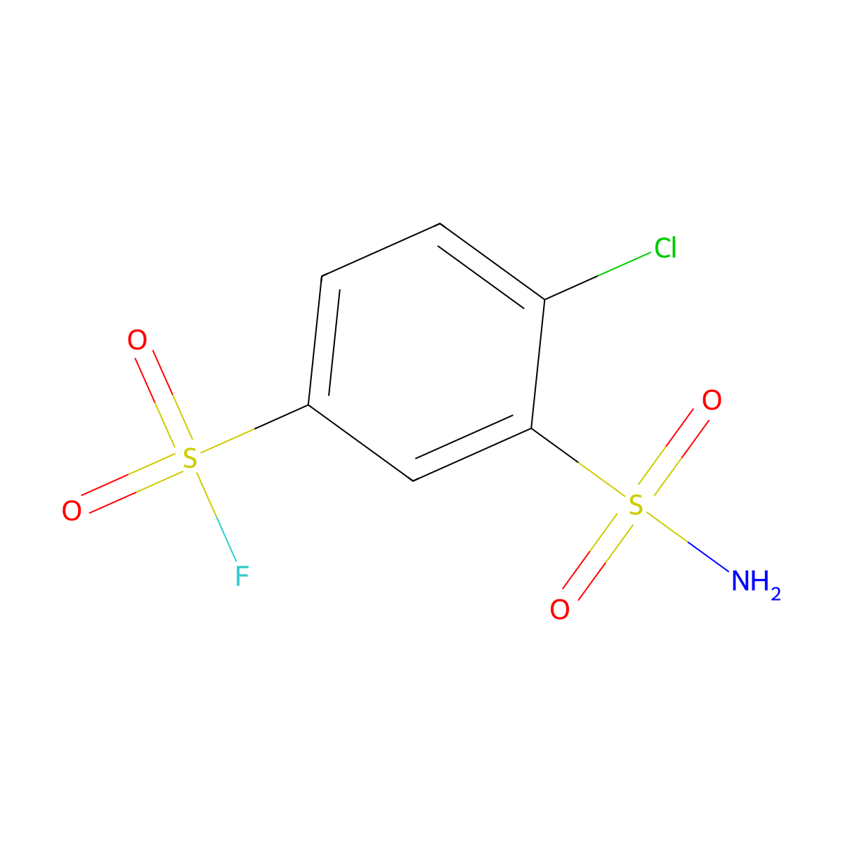 4-Chloro-3-sulfamoylbenzene-1-sulfonyl fluoride molecular structure, CAS 2138143-81-2