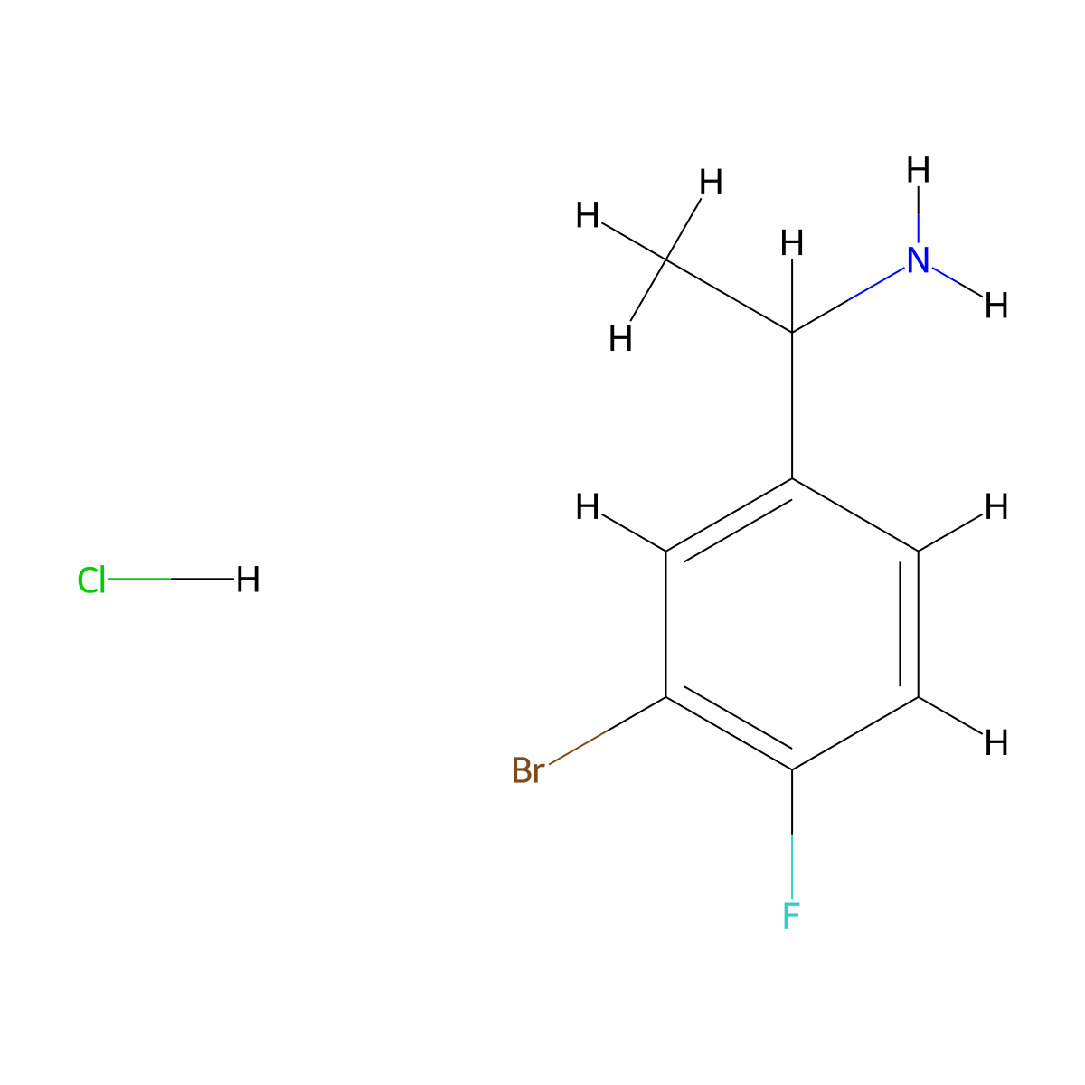 1-(3-Bromo-4-fluorophenyl)ethan-1-amine hydrochloride molecular structure, CAS 2138144-10-0