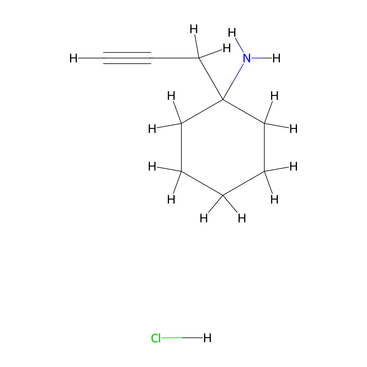1-(Prop-2-yn-1-yl)cyclohexan-1-amine hydrochloride molecular structure, CAS 2138145-29-4
