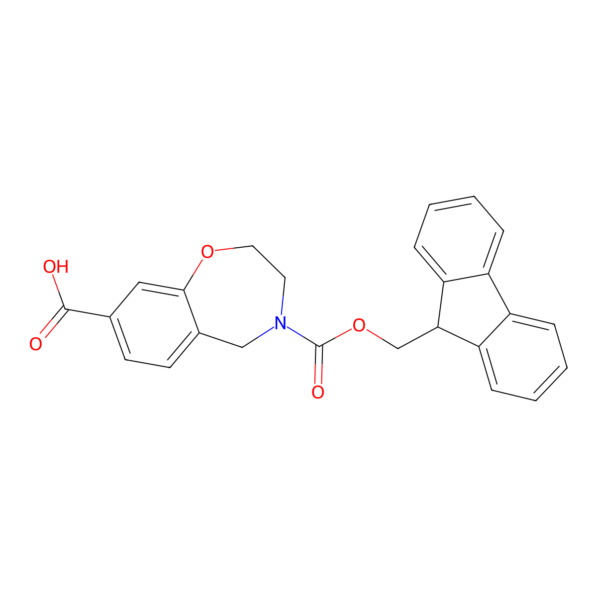 4-(((9H-fluoren-9-yl)methoxy)carbonyl)-2,3,4,5-tetrahydro-1,4-benzoxazepine-8-carboxylic acid molecular structure, CAS 2138145-57-8