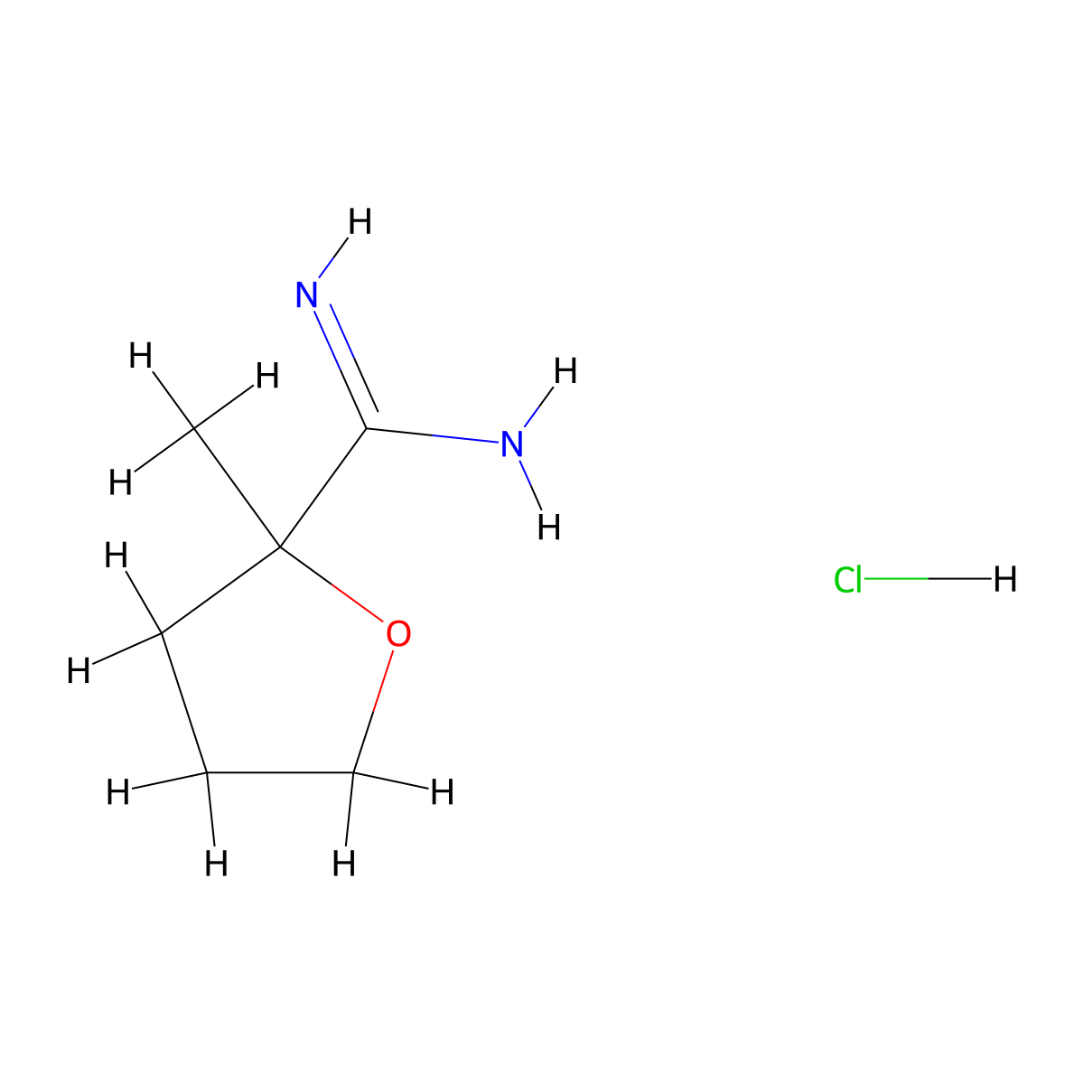 2-Methyloxolane-2-carboximidamide hydrochloride molecular structure, CAS 2138145-68-1