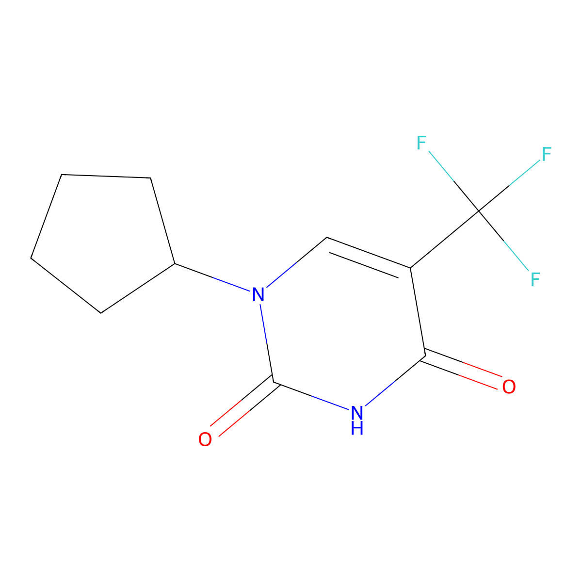 1-Cyclopentyl-5-(trifluoromethyl)-1,2,3,4-tetrahydropyrimidine-2,4-dione molecular structure, CAS 2138145-69-2