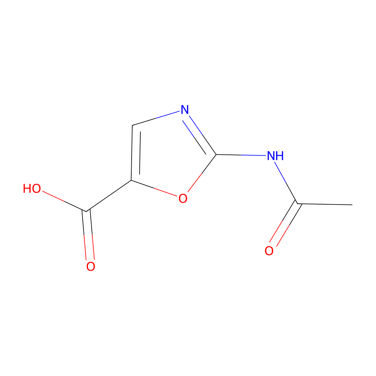 2-Acetamido-1,3-oxazole-5-carboxylic acid molecular structure, CAS 2138145-90-9