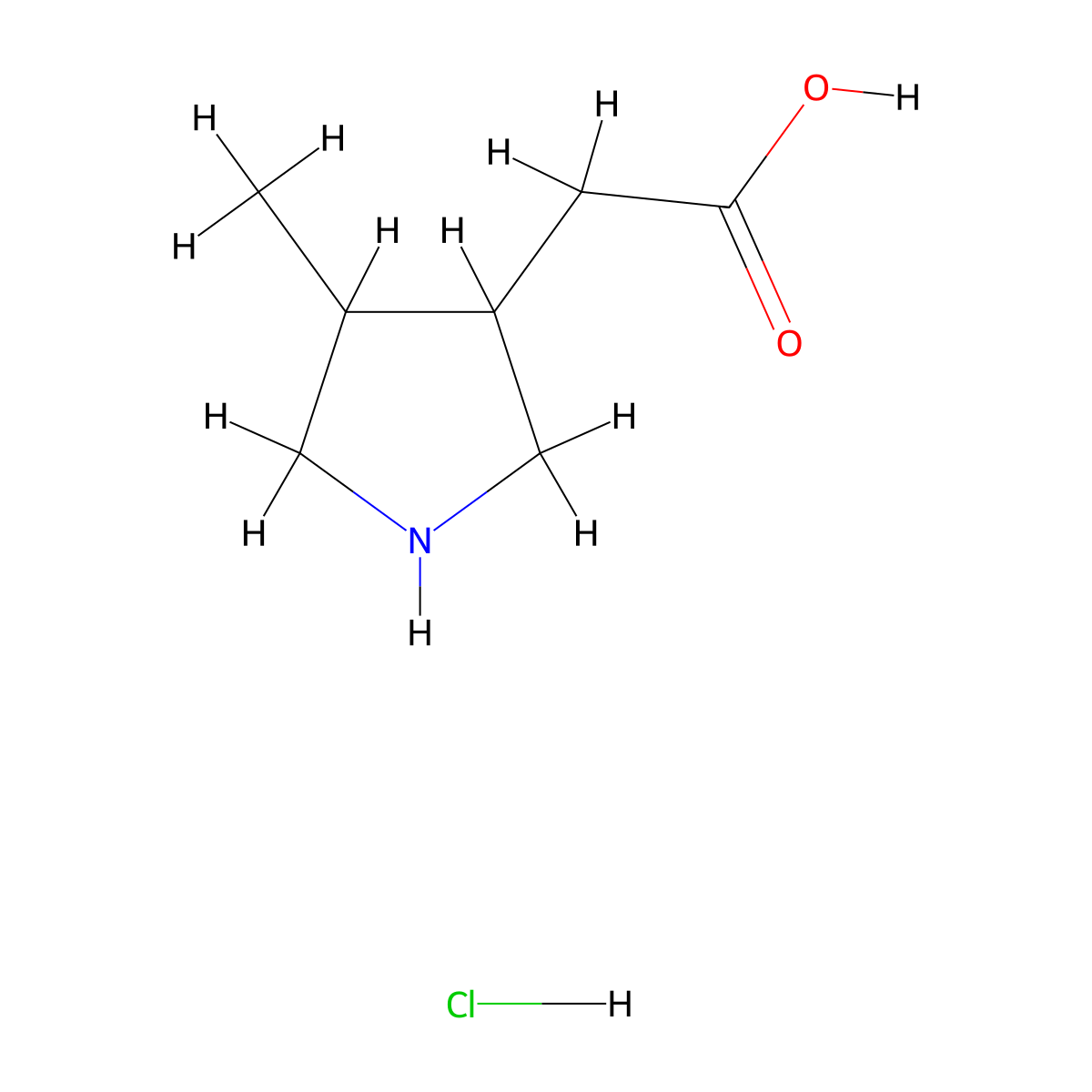 2-(4-Methylpyrrolidin-3-yl)acetic acid hydrochloride molecular structure, CAS 2138146-18-4
