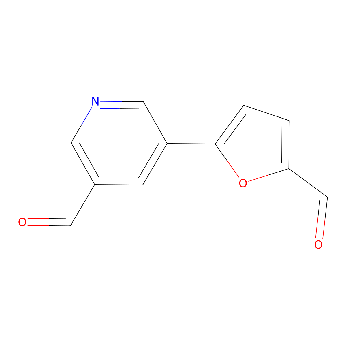5-(5-Formylfuran-2-yl)pyridine-3-carbaldehyde molecular structure, CAS 2138146-75-3