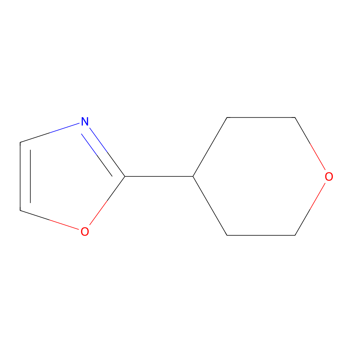 2-(Oxan-4-yl)-1,3-oxazole molecular structure, CAS 2138146-93-5