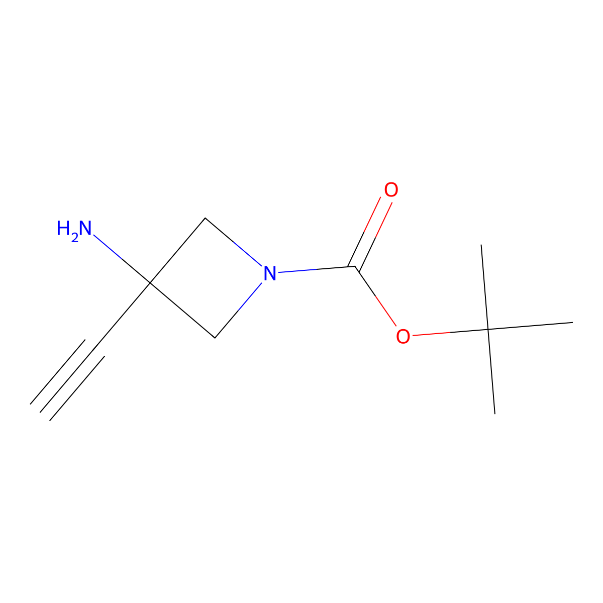 Tert-butyl 3-amino-3-ethynylazetidine-1-carboxylate molecular structure, CAS 2138148-69-1
