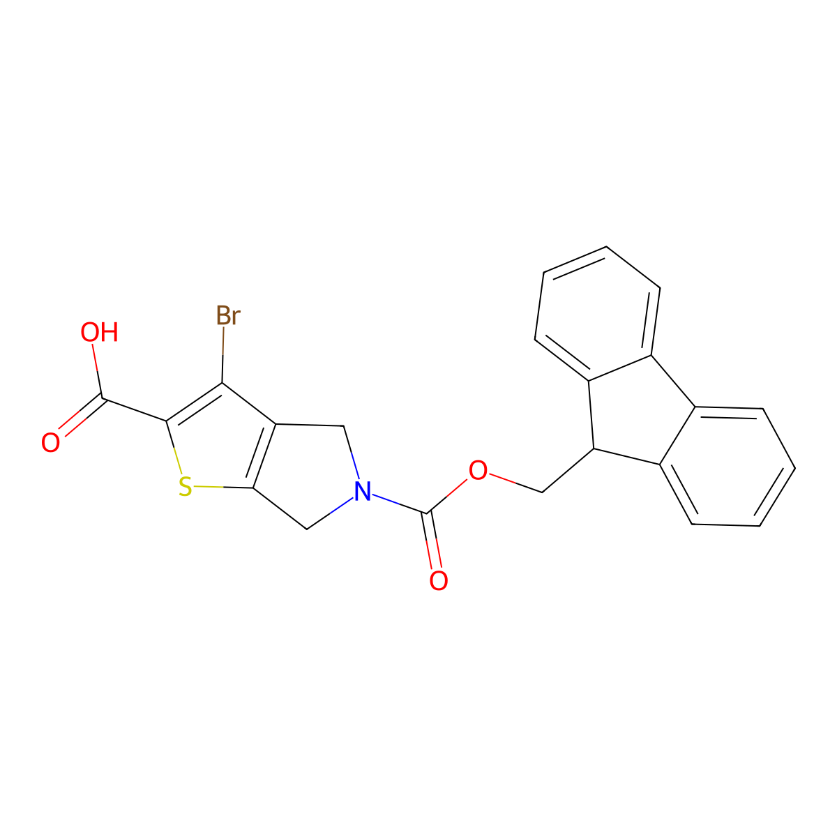 3-bromo-5-{[(9H-fluoren-9-yl)methoxy]carbonyl}-4H,5H,6H-thieno[2,3-c]pyrrole-2-carboxylic acid molecular structure, CAS 2138149-77-4