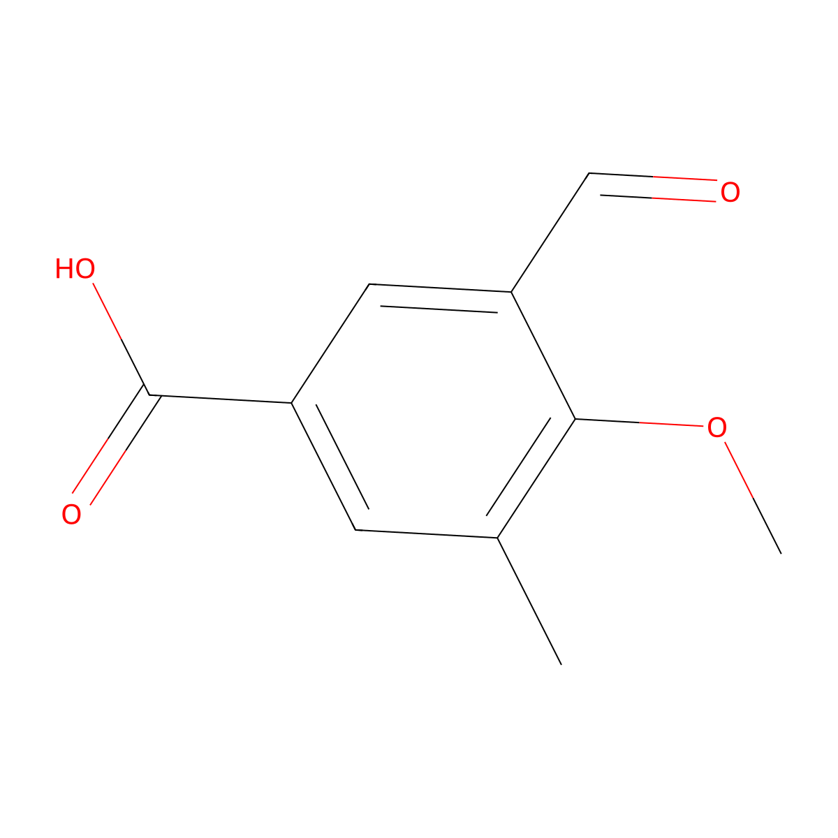 3-Formyl-4-methoxy-5-methylbenzoic acid molecular structure, CAS 2138150-52-2
